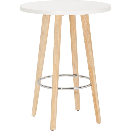 Ahoy 28" Round Counter Dining Table in White Wood & Chrome